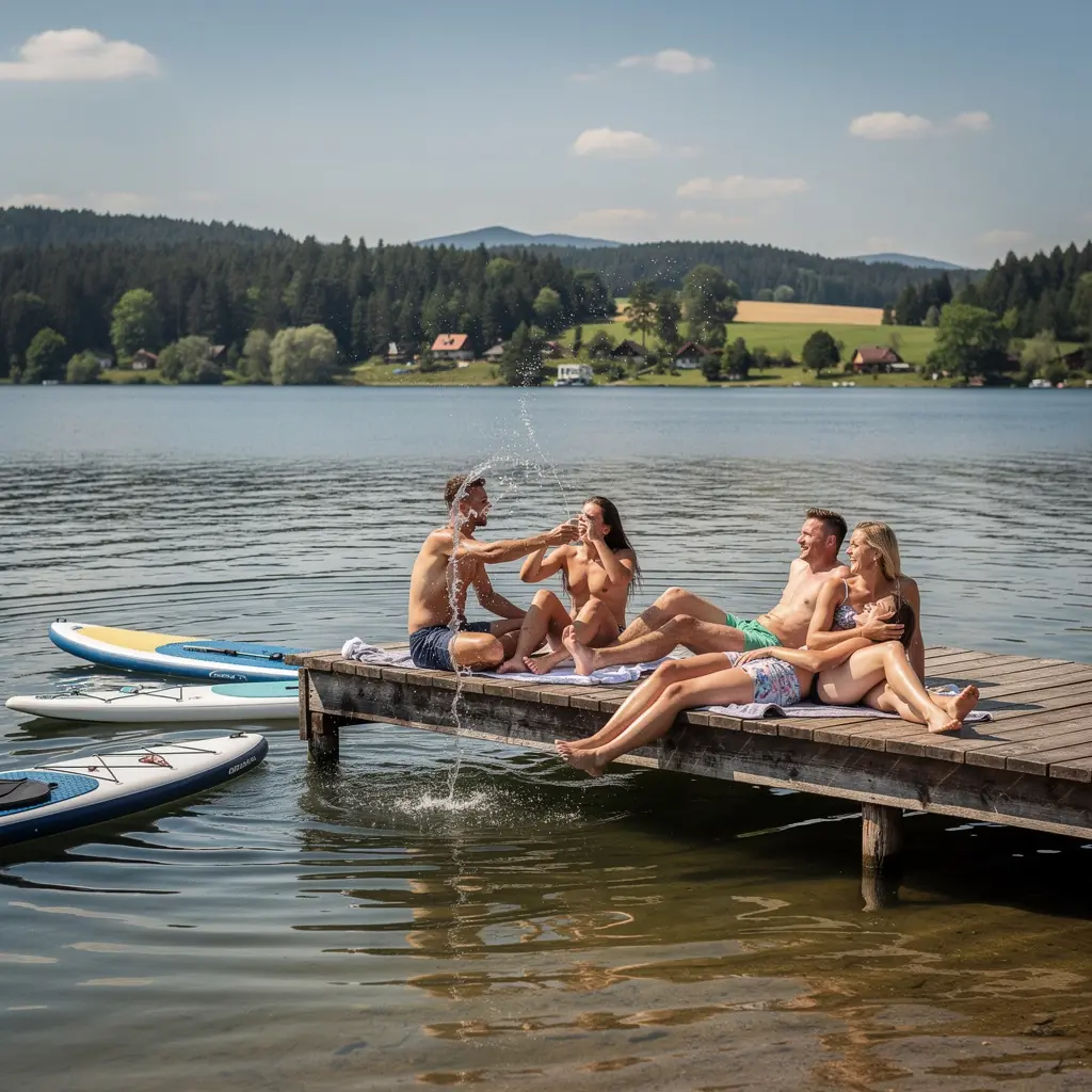 Zimní zasněžená krajina s tradiční chaloupkou.
